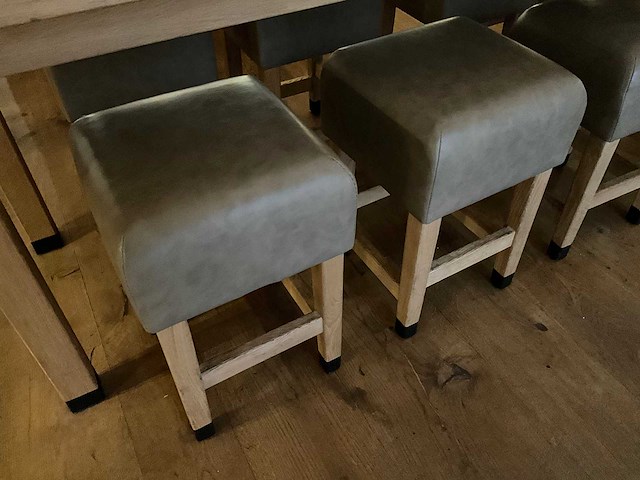 Hutten - kruk met lederen zitting (8x) - afbeelding 2 van  5