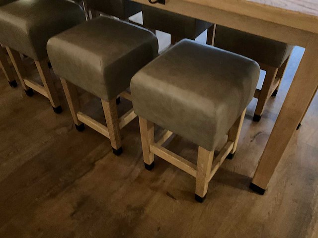 Hutten - kruk met lederen zitting (8x) - afbeelding 4 van  5