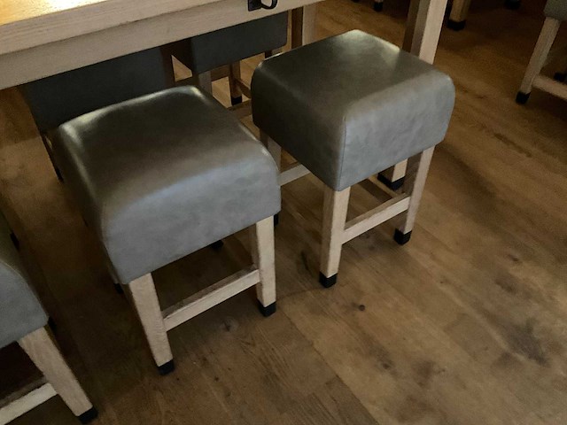 Hutten - kruk met lederen zitting (8x) - afbeelding 3 van  5