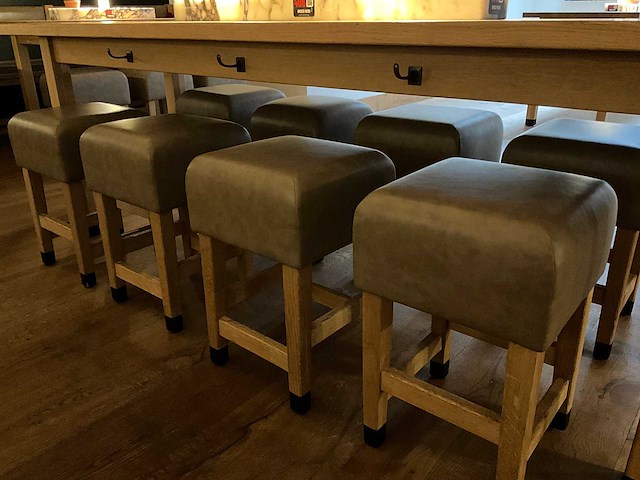 Hutten - kruk met lederen zitting (8x) - afbeelding 5 van  5