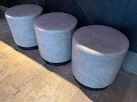 Hutten - lederen poef ø 40 cm (3x) - afbeelding 2 van  6