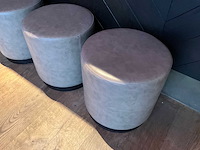 Hutten - lederen poef ø 40 cm (3x) - afbeelding 4 van  6