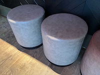 Hutten - lederen poef ø 40 cm (3x) - afbeelding 5 van  6