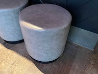 Hutten - lederen poef ø 40 cm (3x) - afbeelding 6 van  6