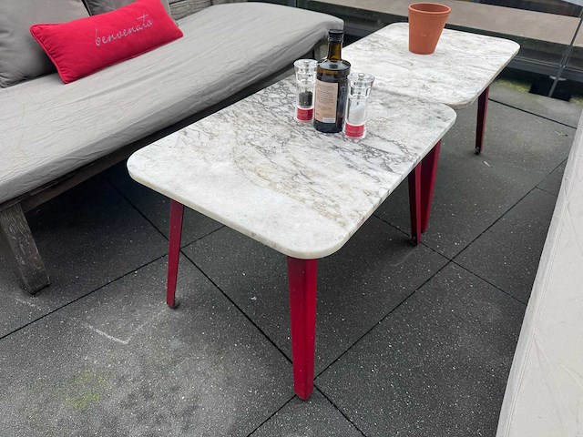 Hutten - marmeren terrastafel (2x) - afbeelding 2 van  3