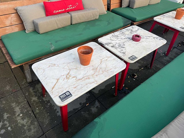 Hutten - marmeren terrastafel (2x) - afbeelding 1 van  5
