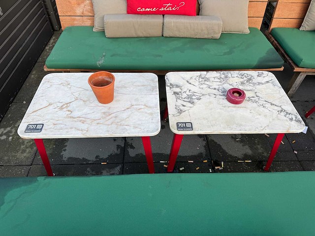 Hutten - marmeren terrastafel (2x) - afbeelding 3 van  5