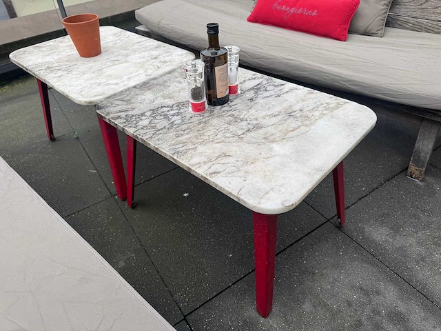 Hutten - marmeren terrastafel (2x) - afbeelding 2 van  3