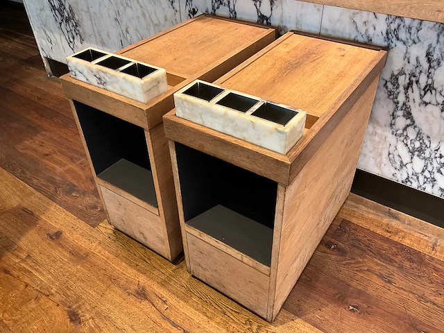 Hutten - mobiel houten servicemeubel (2x) - afbeelding 1 van  6