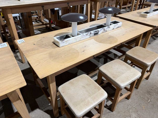 Hutten - restauranttafel met 6 krukken (2x) - afbeelding 5 van  8