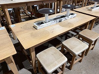 Hutten - restauranttafel met 6 krukken (2x) - afbeelding 5 van  8