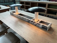 Hutten - restauranttafel met 6 lage krukken - afbeelding 5 van  6