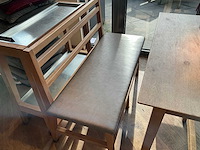 Hutten - restauranttafel met bank en 2 krukken - afbeelding 4 van  8
