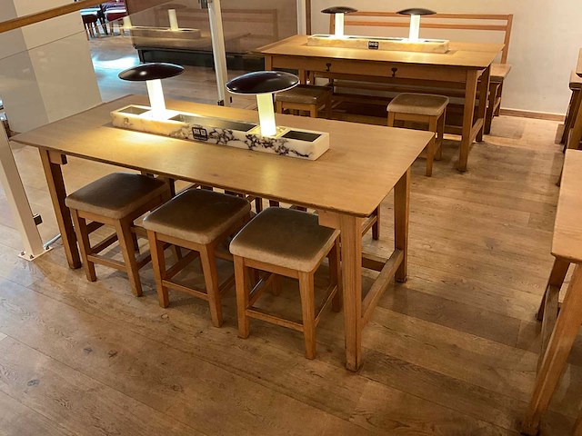 Hutten - restauranttafel met marmeren opbouw en verlichting (2x) - afbeelding 2 van  3
