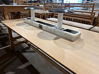 Hutten - restauranttafel met marmeren opbouw en verlichting - afbeelding 3 van  5
