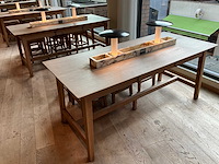 Hutten - restauranttafel met marmeren opbouw & verlichting (2x) - afbeelding 1 van  6