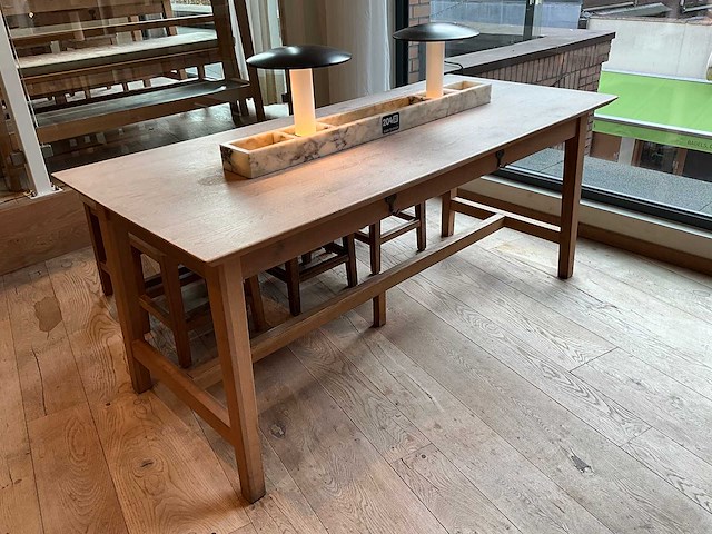 Hutten - restauranttafel met marmeren opbouw & verlichting (2x) - afbeelding 1 van  5