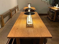 Hutten - set van halfhoge tafels (2x), banken (2x) & krukken (5x) - afbeelding 3 van  8