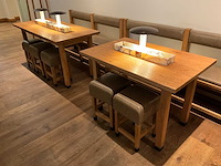 Hutten - set van halfhoge tafels (2x), banken (2x) & krukken (5x) - afbeelding 9 van  10