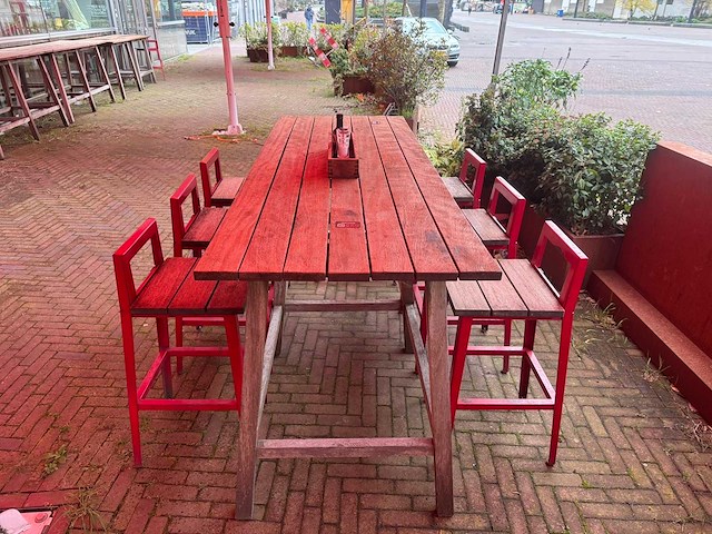 Hutten - terras barkruk met rugleuning (12x) - afbeelding 1 van  9