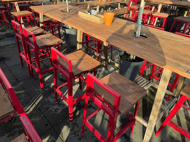 Hutten - terras barkruk met rugleuning (12x) - afbeelding 3 van  4