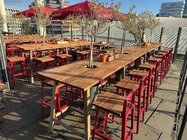 Hutten - terras barkruk met rugleuning (12x) - afbeelding 1 van  5