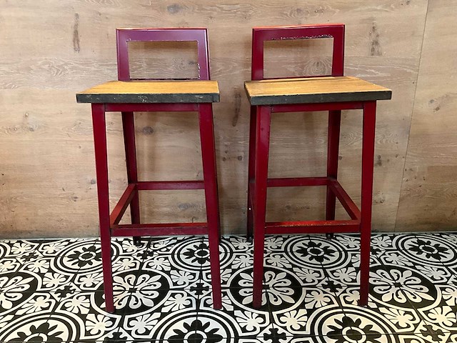 Hutten - terras barkruk met rugleuning (6x) - afbeelding 7 van  9