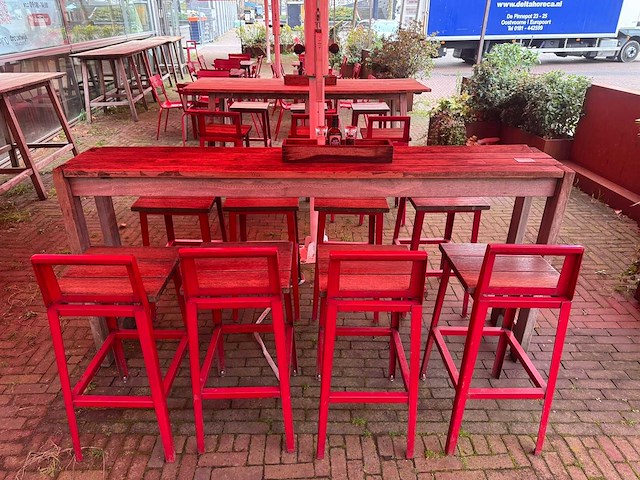 Hutten - terras barkruk met rugleuning (6x) - afbeelding 1 van  9