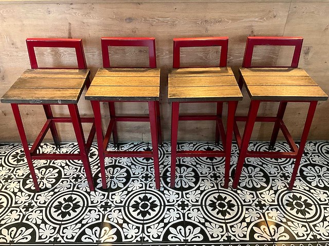 Hutten - terras barkruk met rugleuning (8x) - afbeelding 2 van  9