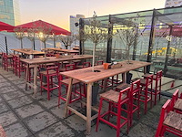 Hutten - terras bartafel met boompjes (2x) - afbeelding 1 van  5