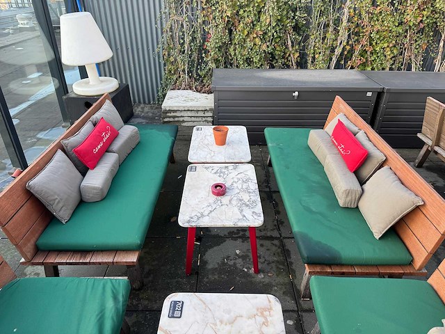 Hutten - terrasbank met kussens (2x) - afbeelding 1 van  6