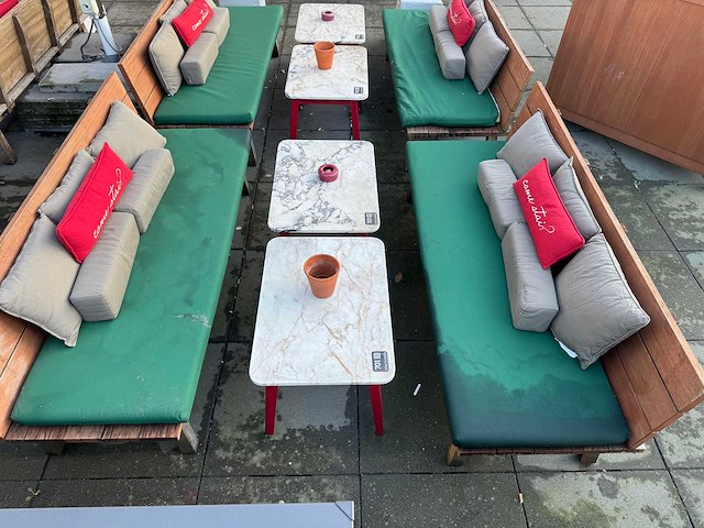 Hutten - terrasbank met kussens (2x) - afbeelding 4 van  6