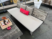 Hutten - terrasset 2 banken met 1 houten tafel - afbeelding 3 van  5