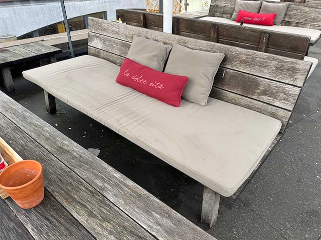 Hutten - terrasset 2 banken met 1 houten tafel - afbeelding 3 van  5