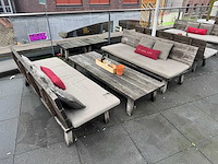 Hutten - terrasset 2 banken met 1 houten tafel - afbeelding 2 van  5