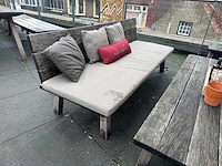 Hutten - terrasset 2 banken met 1 houten tafel - afbeelding 5 van  5
