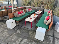 Hutten - terrasset 2 banken met 2 marmeren tafels - afbeelding 1 van  6