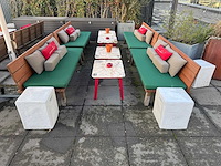 Hutten - terrasset 2 banken met 2 marmeren tafels - afbeelding 2 van  6