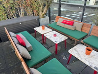 Hutten - terrasset 2 banken met 2 marmeren tafels - afbeelding 2 van  8