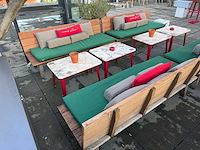 Hutten - terrasset 2 banken met 2 marmeren tafels - afbeelding 3 van  8