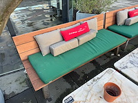 Hutten - terrasset 2 banken met 2 marmeren tafels - afbeelding 6 van  8