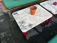 Hutten - terrasset 2 banken met 2 marmeren tafels - afbeelding 7 van  8