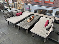 Hutten - terrasset 2 banken met houten tafel - afbeelding 1 van  6