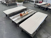 Hutten - terrasset 2 banken met houten tafel - afbeelding 2 van  6