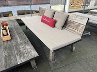 Hutten - terrasset 2 banken met houten tafel - afbeelding 4 van  6