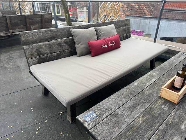 Hutten - terrasset 2 banken met houten tafel - afbeelding 6 van  6