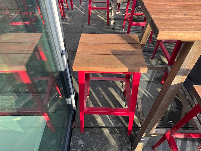 Hutten - terrasset bartafel met 10 krukken - afbeelding 3 van  11