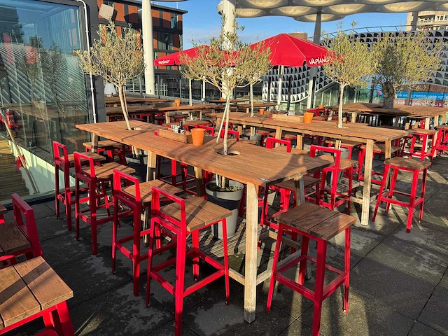 Hutten - terrasset bartafel met 10 krukken - afbeelding 4 van  11