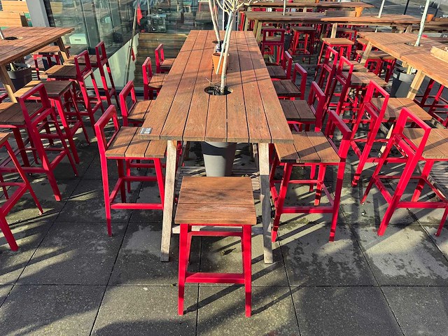 Hutten - terrasset bartafel met 10 krukken - afbeelding 5 van  11