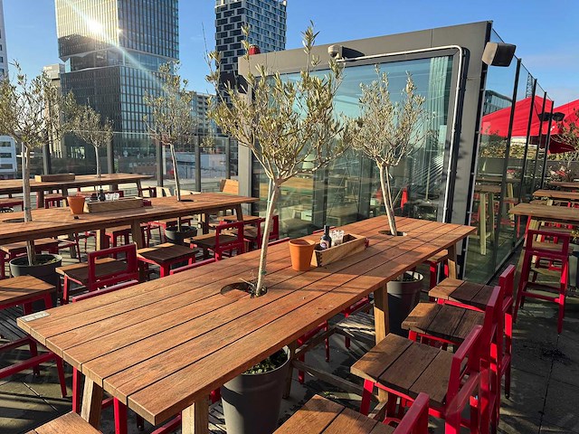 Hutten - terrasset bartafel met 10 krukken - afbeelding 6 van  11